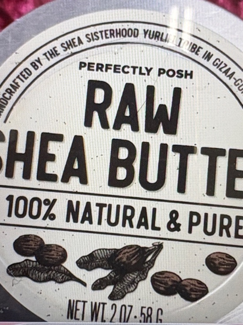 Perfectly Posh RAW Shea Butter - White and Silver Tin